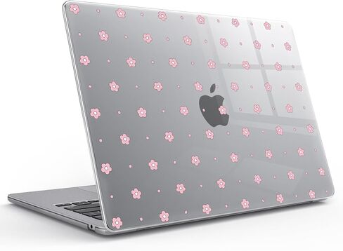 Idocolors Case Compatible with MacBook Air 13 inch 2022 2021 2020 2019 2018 M1 A2337 A2179 A1932, Crystal Clear Scratch Resistant Protective Cover for MacBook Air 13.3 inch Case, White Bow-1/Clear in Saudi Arabia