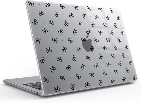 Idocolors Case Compatible with MacBook Air 13 inch 2022 2021 2020 2019 2018 M1 A2337 A2179 A1932, Crystal Clear Scratch Resistant Protective Cover for MacBook Air 13.3 inch Case, White Bow-1/Clear in Saudi Arabia