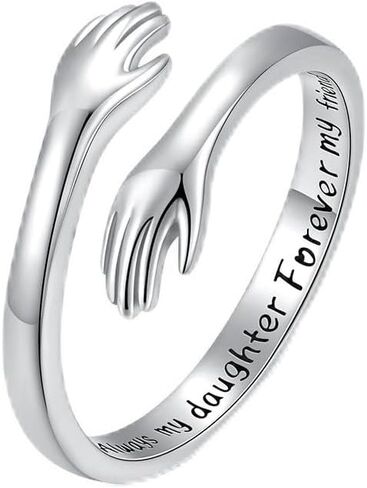 Sterling Silver Hug Ring for Women Hug Adjustable Promise Ring Jewelry for Your Loved One in Kuwait