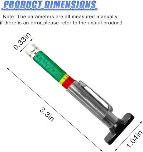 Car Tire Tread Depth Gauge, Universal Color Coded Tire Wear Depth Gauge Tool in 32nds, Automotive Tires Measuring Tool Accessories for Car, Truck, Motorcycle (1PC) in Saudi Arabia