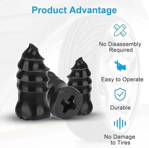 60PCS Tire Repair Rubber Nail, Vacuum Tire Repair Kits Spiral Rubber Nails, Tire Screw Plug Fast Tool Self Service Tire Repair Nail for car, Motorcycle, Truck, Tractor Tire Puncture Repair in Kuwait