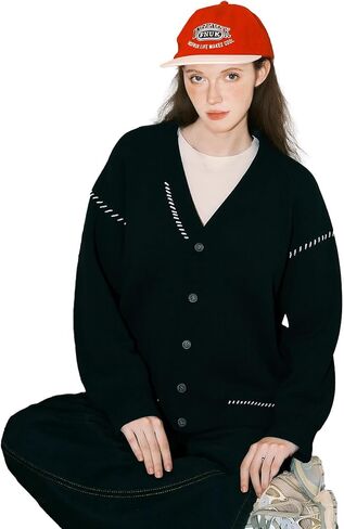 Bakyarder Cardigan Sweater Cozy Chunky Knit Open Front Cardigan V Neck Oversized Sweaters Y2K 2025 Outfits for Fall Winter in Saudi Arabia