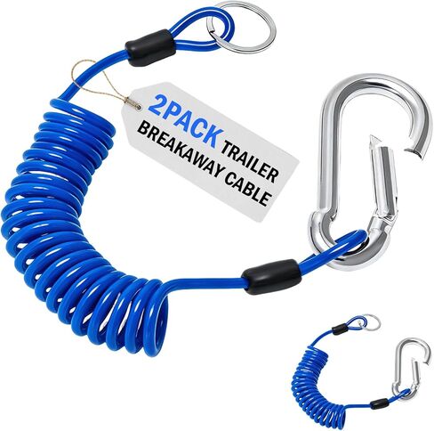 2PC 6Ft Blue Trailer Breakaway Cable RV Brake Away Emergency Brake Cable in Kuwait