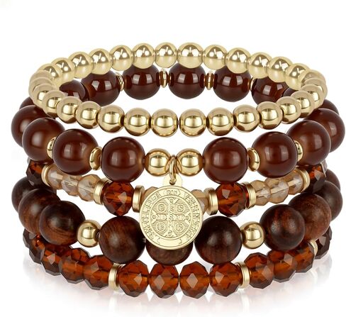 Purple Beaded Bracelet for Women Daisy Charm 7Pcs Bohemian Stackable Glass Stretch Bracelets Multilayered Letter Crystal Beads Bracelets Set Acrylic Tube Bangle Summer Jewelry Gift for Teens in Saudi Arabia