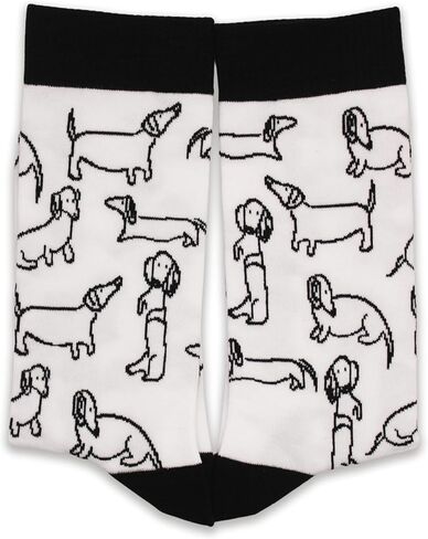 جوارب لطيفة من نوع داشهند للنساء والرجال - طباعة كارتونية للكلاب السجق، مزيج من القطن الناعم، جوارب كاجوال متوسطة الساق قابلة للتنفس.(151) in Kuwait