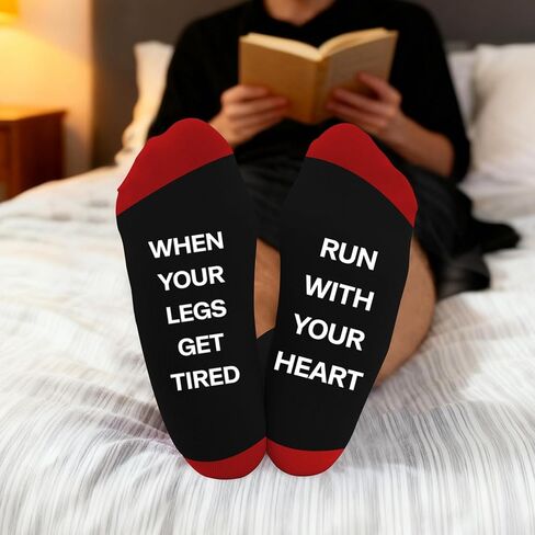 Running Gifts for Runners Men Women Stocking Stuffer Birthday Christmas Presents Marathon Workout Motivational Athletic Sports Inspirational Long Distance Trail Gym Running Socks in Saudi Arabia
