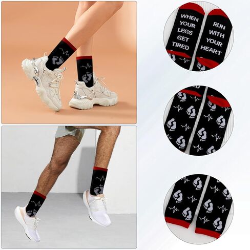 Running Gifts for Runners Men Women Stocking Stuffer Birthday Christmas Presents Marathon Workout Motivational Athletic Sports Inspirational Long Distance Trail Gym Running Socks in Saudi Arabia