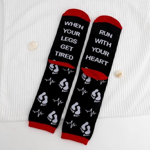 Running Gifts for Runners Men Women Stocking Stuffer Birthday Christmas Presents Marathon Workout Motivational Athletic Sports Inspirational Long Distance Trail Gym Running Socks in Saudi Arabia