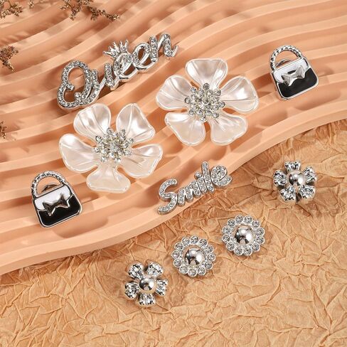 Bling Shoe Charms Designer Bling Chain Shoes Accessories for Women Girls Jewelry Cute Shoe Decoration Charms Butterfly Flower for Birthday Gifts Party Favors in Saudi Arabia