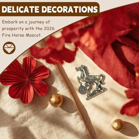 2 Pcs Brass Horse Statue 2026 Year of The Horse Figurine, Small Golden Feng Shui Zodiac Animal Ornament for Good Luck & Wealth, Mini Copper Sculpture for Home Office Desk Car Collection in Saudi Arabia