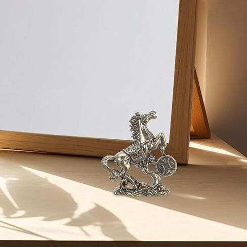 2 Pcs Brass Horse Statue 2026 Year of The Horse Figurine, Small Golden Feng Shui Zodiac Animal Ornament for Good Luck & Wealth, Mini Copper Sculpture for Home Office Desk Car Collection in Saudi Arabia