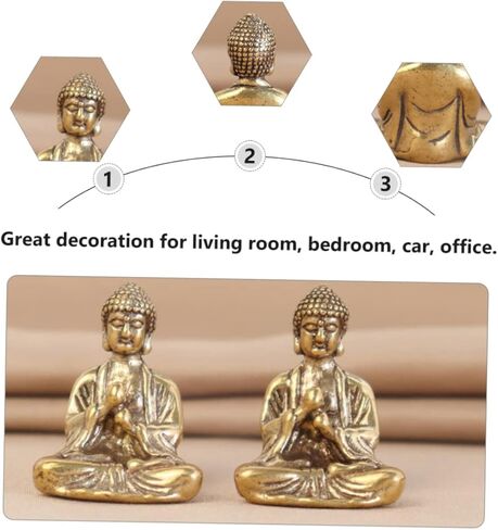 ARTIBETTER 12 Pcs Buddha Decorative Ornaments Mini Buddha Statue Desktop Decoration House Decorations for Home Mini Toy Feng Shui Meditation Statues Adornments Brass in Saudi Arabia