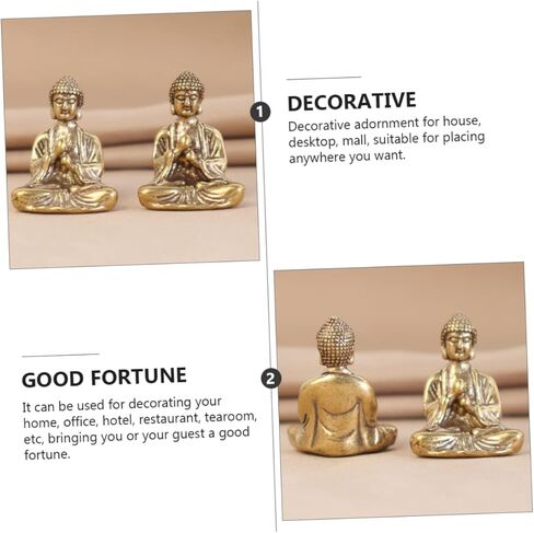 ARTIBETTER 12 Pcs Buddha Decorative Ornaments Mini Buddha Statue Desktop Decoration House Decorations for Home Mini Toy Feng Shui Meditation Statues Adornments Brass in Saudi Arabia