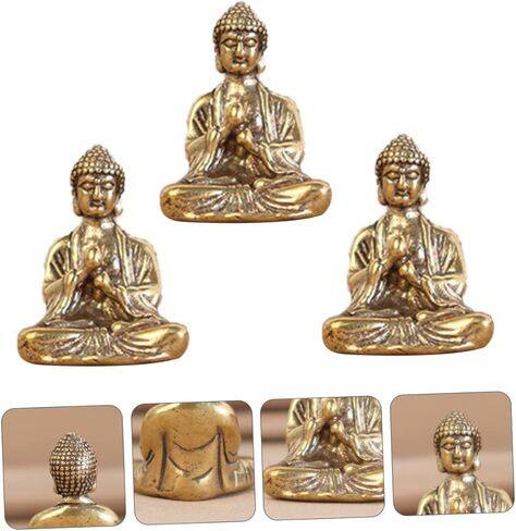 ARTIBETTER 12 Pcs Buddha Decorative Ornaments Mini Buddha Statue Desktop Decoration House Decorations for Home Mini Toy Feng Shui Meditation Statues Adornments Brass in Saudi Arabia