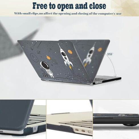 Protective Hard Shell Compatible with MacBook Air 13 inch Case M1 2020 2019 2018 Model A2337 A2179 A1932 with Air 13.3" Retina Display,Plastic Hard Cover,Astronaut and Rocket in Kuwait