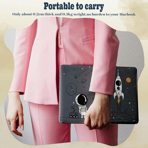 Protective Hard Shell Compatible with MacBook Air 13 inch Case M1 2020 2019 2018 Model A2337 A2179 A1932 with Air 13.3" Retina Display,Plastic Hard Cover,Astronaut and Rocket in Kuwait
