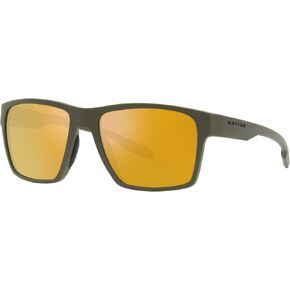 نظارة شمسية Native Man بإطار زيتوني غير لامع، عدسات عاكسة برونزية، 56 ملم in Kuwait