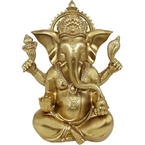 Ganesha Idol Statues, Sandstone Ganpati Idol, Indian Elephant Buddha Sculpture, 10" Hindu Ganesh God Figurine for Living Room Entrance Home Decor, Birthday Housewarming for Art Lover in Kuwait