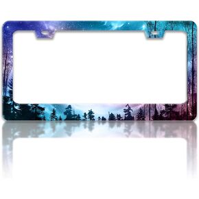 البني الأسود الأبيض البقرة طباعة لوحة ترخيص الإطار البقع أصحاب لوحة ترخيص مضحك الفولاذ المقاوم للصدأ السيارات ملحق قوس 2 حفرة مع مسامير العالمي لنا إطارات لوحة ترخيص السيارة 6x12 في للنساء الرجال in Kuwait