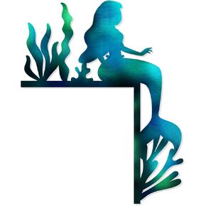 Pigort Ocean Door Frame Decoration– Metal Mermaid, Dolphin, Starfish Wall Art – Beach Themed Corner Signs for Door, Window, Bathroom, Home, Office Indoor & Outdoor (Mermaid) in Kuwait