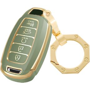 حافظة YHC لسيارة Hyundai Key Fob مع سلسلة مفاتيح ذهبية تناسب Palisade Kona Elantra GT Veloster من السيليكون in Kuwait
