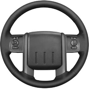 مخصص OEM مخيط أسود جلد طبيعي غطاء عجلة القيادة لفورد F-250 F-350 2008 2009 2010 2011 2012 2013 2014 2015 2016 إكسبيديشن 2007-2014 قطع غيار السيارات الداخلية in Kuwait
