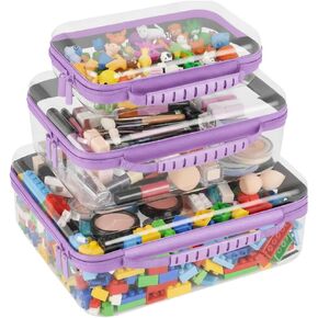 3 عبوات من حافظة بسحاب صلبة شفافة مع مقبض، وأكياس بسحاب شفافة مقاومة للماء للسفر والمكتب وصالة الألعاب الرياضية وتخزين المنزل (أسود) in Kuwait