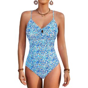 Jolefille Underwire قطعة واحدة ملابس السباحة النساء البطن التحكم التغطية الكاملة ثوب السباحة رفع عالية قطع بِدل السباحة الأزهار في سن المراهقة in Kuwait