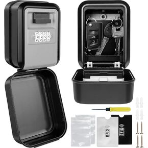 Key Lock Box with Light Up Dials, Sturdy Metal Body with Weatherproof Cover, Wall Mount Combination Lockbox for Keys, Easy Resettable Code, Spare Key Storage Box for Home Office Garage in Saudi Arabia