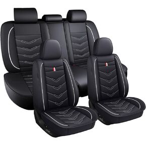 أغطية مقاعد السيارة 8 مقاعد لسيارة نيسان باثفايندر 2004-2025، أغطية وسائد جلدية متينة مقاومة للماء، واقي مقعد بتغطية كاملة قابلة للتنفس (قياسي، أسود وأحمر) in Kuwait