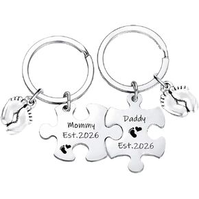 New Parents Keychain Daddy Mommy To Be Gifts Pregnancy Announcement Gifts for New Mom Dad First Time Mom Present Est 2026 Keychain in Kuwait