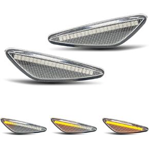 Xinctai Sequential Dynamic Amber LED Side Marker Light Compatible With 2016-up Mazda MX-5, 2009-2012 Mazda RX-8, 2017-up Fiat 124 Spider Turn Signal Lamp (Clear Lens) in Kuwait