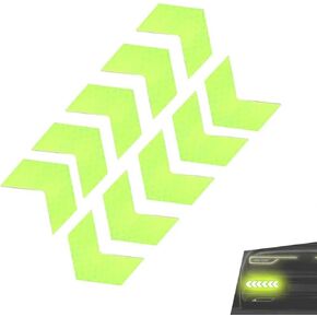 10 PCS Car Arrow Reflective Stickers, 1.97" x 1.81" Waterproof Safety Tapes, High Visibility Night Caution Warning Reflective Stickers, Universal for Most Cars (Blue) in Kuwait