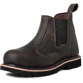 Men's Steel Toe Work Boots Botas De Trabajo Para Hombre Industrial Goodyear Full Grain Leather Round Toe 6in Safety Boot Brown in Saudi Arabia