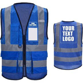 High Vis Safety Vest Reflective Strips, Multi-Pocket Design, Available in Yellow,Orange,black,Pink,blue,Red,purple in Saudi Arabia