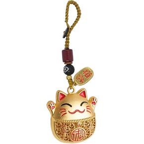 محظوظ القط المفاتيح الآسيوية فنغ شوي سحر السيارة اليابانية وحقيبة اليد مفتاح سلسلة سحر الحظ الجيد لحقيبة المحفظة وحقائب اليد المرأة محظوظ القط الملحقات من اليابان in Kuwait