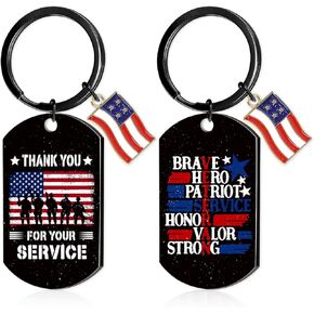 Veterans Day Gifts Keychain - Thank You Military Gifts for Men, Appreciation Retirement Keychain for Army Navy Air Force Veteran, American Flag Patriotic Key Ring Veterans Day Decorations in Kuwait