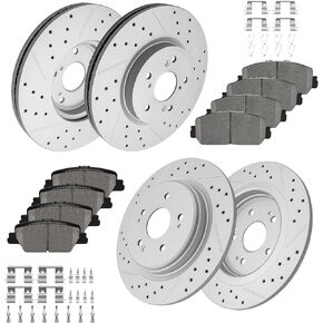 Front and Rear Drilled & Slotted Disc Brake Rotors Ceramic Brake Pads Kit for 2017-2019 Honda CR-V, 2020-2022 CR-V GAS in Kuwait