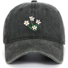 Women's Vintage Floral Hat Wash Cotton Adjustable Dad Embroidered Baseball Cap for Men in Saudi Arabia