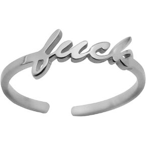 Eilygen Inspirational Gift Fuck Ring Fuck Off Ring Stainless Steel Adjustable Ring for Women Girls in Kuwait