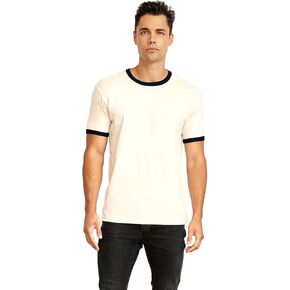The Next Level Unisex Fine Jersey Ringer Tee (3604) Natural/Black, XS in Kuwait