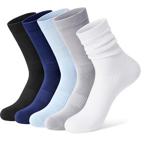 FITRELL Women's Bamboo Rayon Crew Socks, 5-Pack Thin & Breathable Quarter Calf Scrunch Socks for Casual, Dress, Bussiness in Kuwait