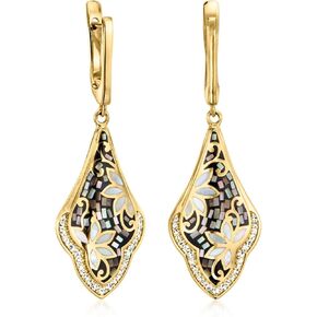 روس سيمونز عرق اللؤلؤ الأبيض والرمادي و.50 قيراط. t.w. أقراط متدلية من الزركون الأبيض من الذهب عيار 18 قيراطًا فوق الجنيه الاسترليني in Kuwait