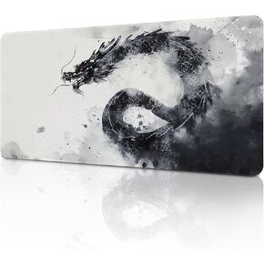 Cool Black and White Dragon Mouse Pad Gaming Japanese Large Mousepad Desk Pad for Laptop Keyboard and Mouse Non-Slip Rubber Office Minimalist Desk Accessories 23.6" X 11.8" in Kuwait