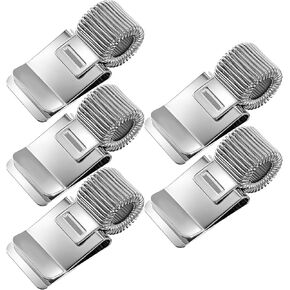 5 قطع حامل مشبك قلم فضي، حامل مشبك قلم، مشابك أقلام مجلة، حامل أقلام مجلة قابل للتعديل مع حلقة زنبركية واحدة للكمبيوتر المحمول، الحافظة، لون فضي in Kuwait