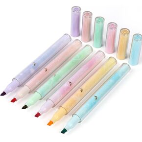 6 عبوات من أقلام التحديد الجمالية، رأس إزميل، ألوان متنوعة، للاستخدام المنزلي والمكتبي، مستلزمات المعلمين، قلم تحديد مثالي للتنظيم والتلوين in Kuwait