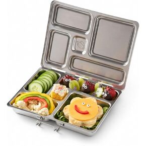 PlanetBox LAUNCH classic stainless steel bento lunch box with 3 compartments for adults and kids in Kuwait