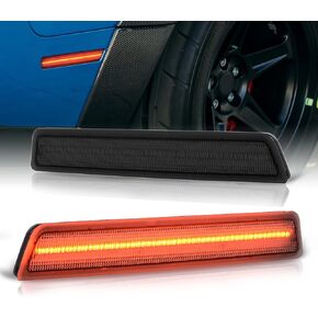 AJP Distributors Front Amber Rear Red LED Side Marker Lights Driving Bumper Signal Reflector Lamps Compatible/Replacement For Challenger 2015 2016 2017 2018 2019 2020 2021 2022 15 16 17 18 19 20 21 22 in Kuwait