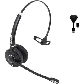 TruVoice Agent AW30 Wireless Headset with Extended Range DECT Wireless USB Dongle I Range of up to 350ft I Noise Canceling Microphone and HD Audio I Compatible with All Computers and Softphones. in Kuwait