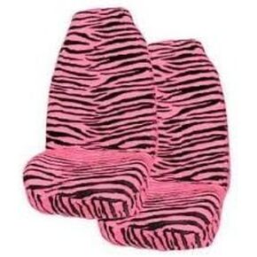 Set of 2 Universal-fit Animal Print Front Bucket Seat Cover - Zebra Pink in Kuwait